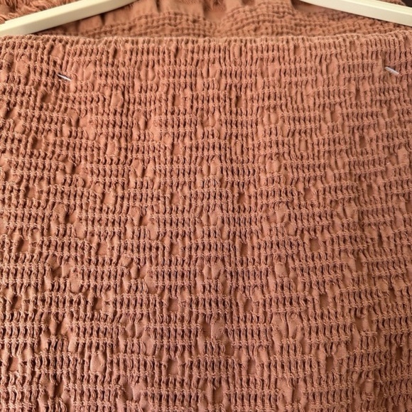 Vela Home Burnt Orange/Brown Throw Blanket Cotton 50" x 60" 100% Portugal NEW - Picture 2 of 5